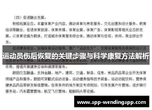 运动员伤后恢复的关键步骤与科学康复方法解析